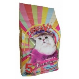 BRAVA: комкующийся наполнитель для кошачьего туалета, для длинношёрстных кошек 5л 