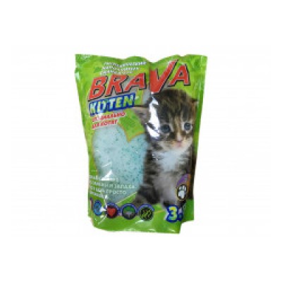 купить в интернет-магазине Наполнитель Силикагелевый Brava(Брава) Kitten 3,8 лит 