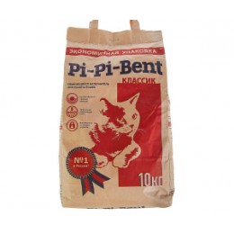 Pi-Pi-Bent (Пи-Пи-Бэнт) 24 л (10 кг) Комкующийся наполнитель д/кошек ,бумажный крафт-пакет