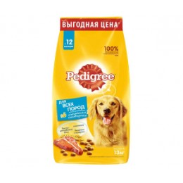 Сухой корм для собак всех пород Pedigree Оптимальное пищеварение, с говядиной/рис/овощи, 13 кг