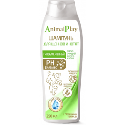 Animal Play-Шампунь для щенков и котят Гипоаллергенный Протеин пшеницы 250мл