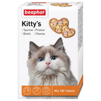 Beaphar: витамины  180шт, "Kitty's" Микс Д/кошек