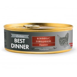 Консервы для кошек Best Dinner Exclusive Паштет Конина говядина 100гр.