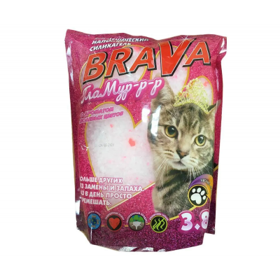 купить в интернет-магазине Наполнитель силикагелевый для кошачьего туалета Brava(Брава) Гламур 3,8 лит