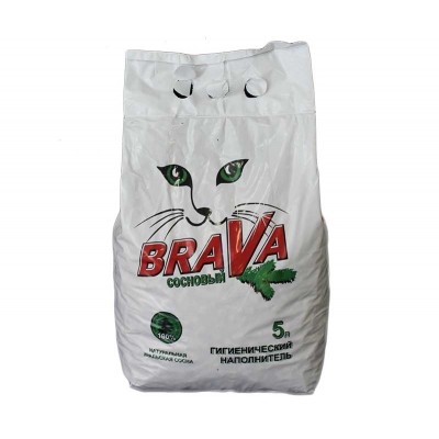 Наполнитель Brava «Сосновый» для кошачьего туалета, впитывающий, 5л
