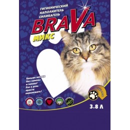 BRAVA Микс-С Наполнитель силикагелевый для кошачьих туалетов 3,8 л.