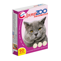 ДокторZoo: витаминизированное лакомство для кошек со вкусом говядины 90 таб. 210г
