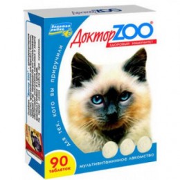 ДокторZoo: витаминизированное лакомство для кошек Здоровый иммунитет 90таб. 210г