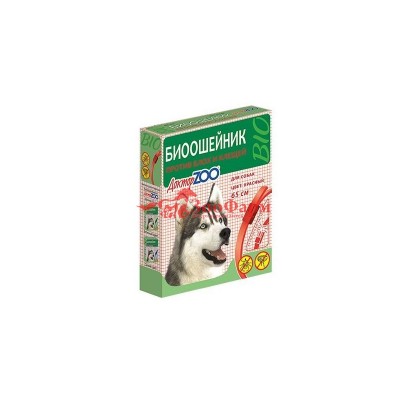 ДокторZoo: биоошейник для собак от блох и клещей красный 65см