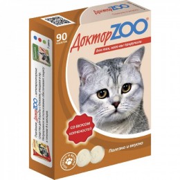 ДокторZoo: витаминизированное лакомство 90 таб. копчености д/кошек 210гр 
