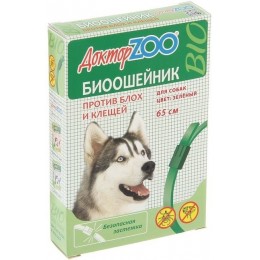 ДокторZoo: биоошейник от блох и клещей для собак зеленый 65см