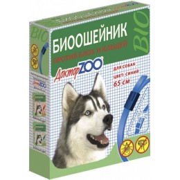ДокторZoo: биоошейник для собак от блох и клещей синий 65см