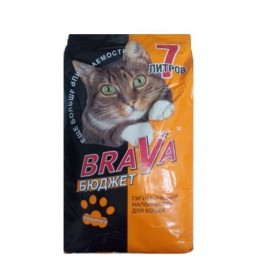 BRAVA Бюджет наполнитель минеральный для кошачьего туалета 7л 