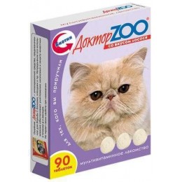 ДокторZoo: витаминизированное лакомство для кошек, лосось 90 таб. 210г