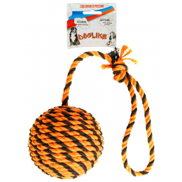 Игрушка для собак Мяч Броник большой с ручкой Doglike (оранжевый-черный)