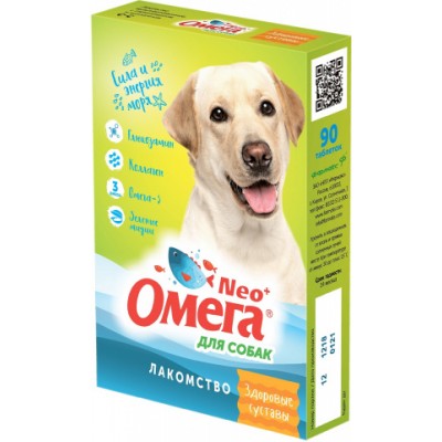  Лакомство мультивитаминное Омега Neo+ для собак с глюкозамином и коллагеном Здоровые суставы, 90 т.