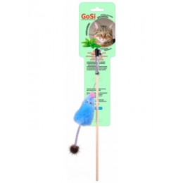 GoSi игрушка для кошек дразнилка мышь с мятой голубой мех с хвостом 07205