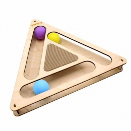 GoSi игровой трек "Треугольник" с шариками и когтеточкой из гофрокартона