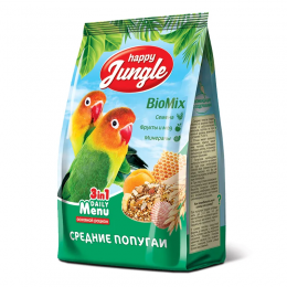 Happy Jungle Корм для средних попугаев 500г