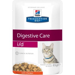 Влажный диетический корм для кошек Hill's(Хиллс) Prescription Diet i/d Digestive Care при расстройствах пищеварения, жкт, с курицей 85 г