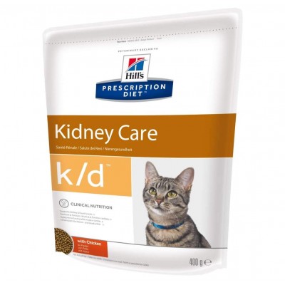 Сухой диетический корм для кошек Hill's Prescription Diet k/d Kidney Care при профилактике заболеваний почек, с курицей 400гр