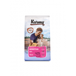 Karmy Sensitive Mini сухой корм для взрослых собак мелких пород с чувствительным пищеварением с лососем 2кг