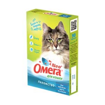 Витамины Neo+ Омега для кошек с ржаным солодом 90таб