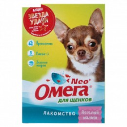 Омега Neo+ Весёлый малыш витамины для щенков с пребиотиком 60 таб. 