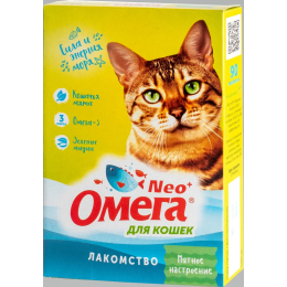 Лакомство "Омега Neo+" с кошачьей мятой "Мятное настроение" для кошек, 90 таблеток