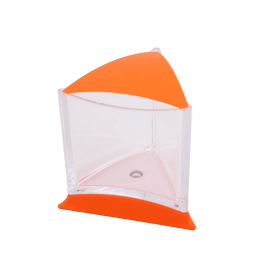 Аквариум треугольный для рыбки петушка со светодиодной лампой, оранжевый