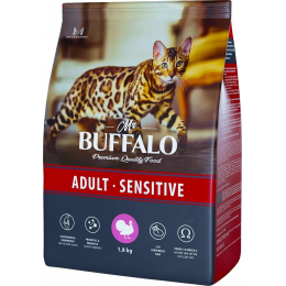 Сухой корм Mr.Buffalo ADULT SENSITIVE для кошек ,индейка,1,8кг