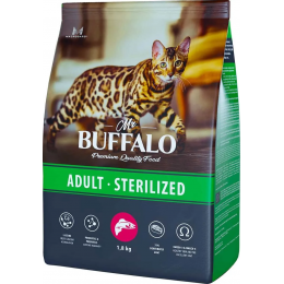 Сухой корм Mr.Buffalo STERILIZED для кошек ,лосось,1,8кг
