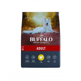 Mr.Buffalo ADULT M/L Сухой корм д/собак средних и крупных пород (курица) Мр.Буффало, 2кг