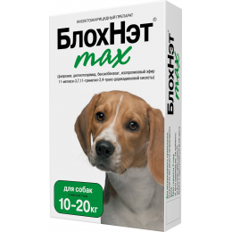 Капли БлохНэт max от блох и клещей для собак с массой тела от 10 до 20 кг