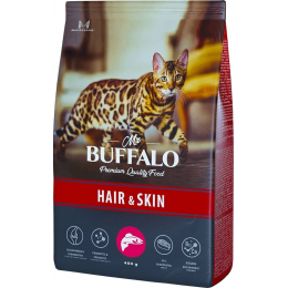 Сухой корм Mr.Buffalo ADULT HAIR & SKIN для кошек ,лосось, 0,4кг