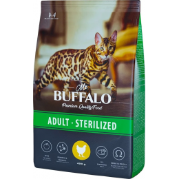 Сухой корм Mr.Buffalo STERILIZED для кошек курица, 0,4кг