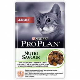 Влажный корм Pro Plan(Про План) для взрослых кошек с ягненком в желе, 85гр.