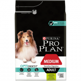 Сухой корм для собак средних пород Pro Plan Opti Digest при чувствительном пищеварении, с ягненком, 3 кг