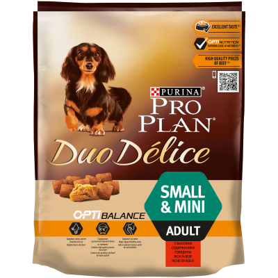 Сухой корм Pro Plan DUO DÉLICE для взрослых собак мелких и карликовых пород с говядиной и рисом, 700гр