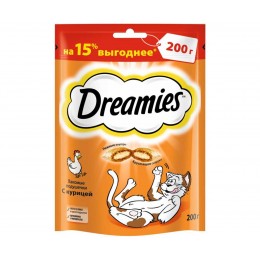 Лакомство Dreamies подушечки для кошек, c курицей, 200 гр.