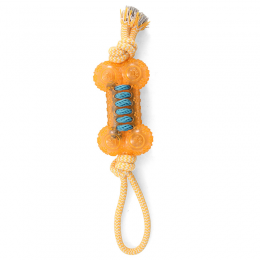 Игрушка для собак из термопласт. резины "Косточка с верёвкой", 130/360мм